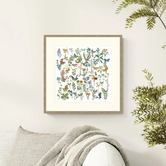 Square Framed Print Botanical Design - Birch Frame image