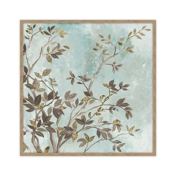 Square Framed Print Botanical Tree - Blue, Birch