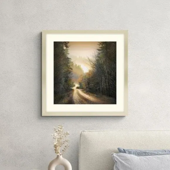 Square Framed Print - Sepia, Glass image