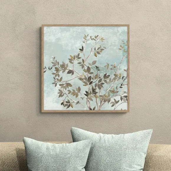 Square Framed Print Tree Design - Blue, Textured image