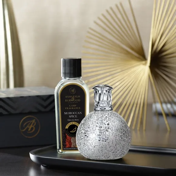 Fragrance Lamp with Moroccan Spice Set - Silver image