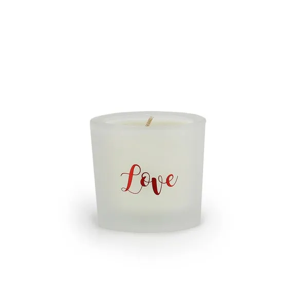 Love Motif Candle - Off-White, Cotton Wick