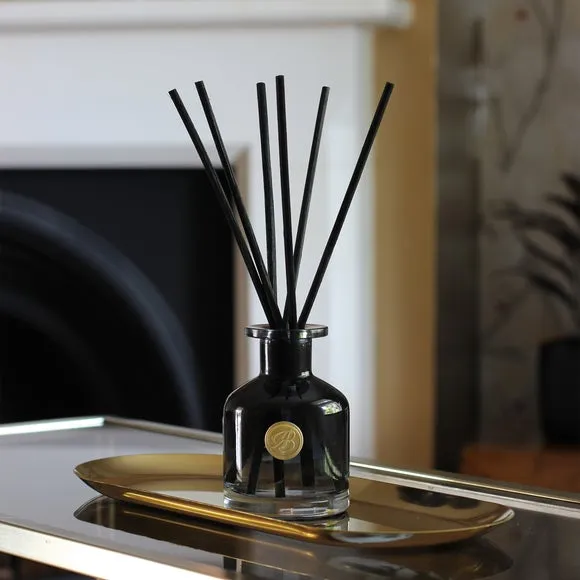 Reed Diffuser with Natural Reeds - Black Glass