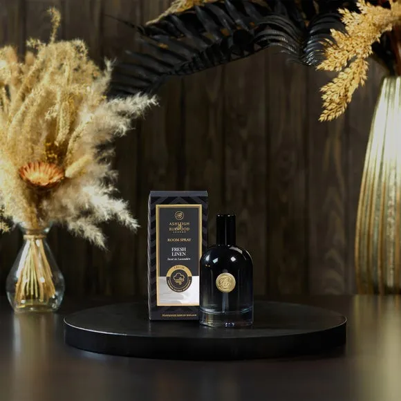 Room Spray Fresh Linen Scent - Black, Glass image