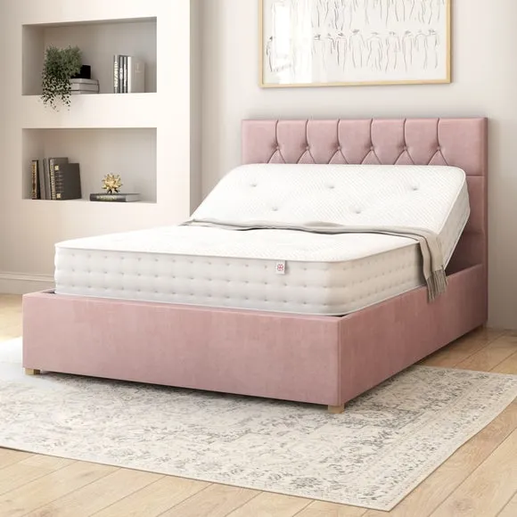Adjustable Bed with Remote - Blush, Velvet