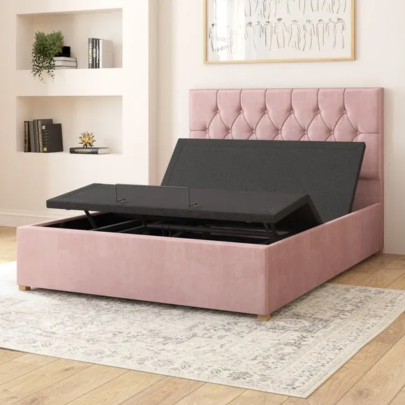Adjustable Bed with Remote - Blush, Velvet