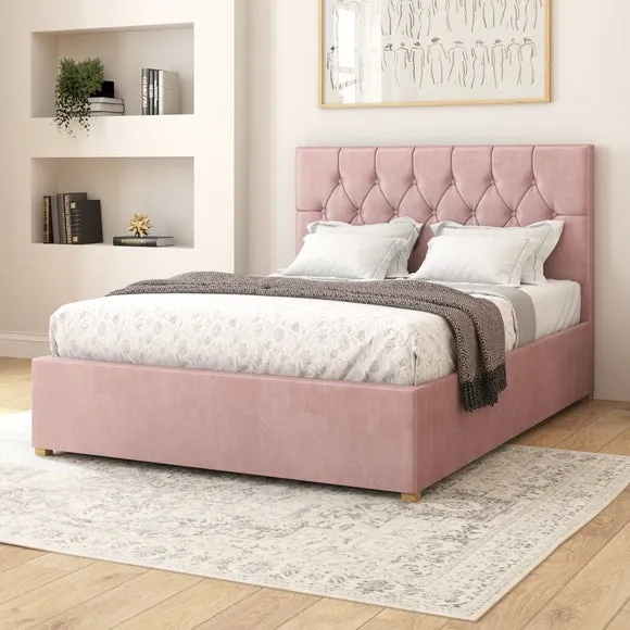 Adjustable Bed with Remote - Blush, Velvet image