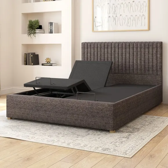 Adjustable Bed with Remote - Charcoal, Fabric