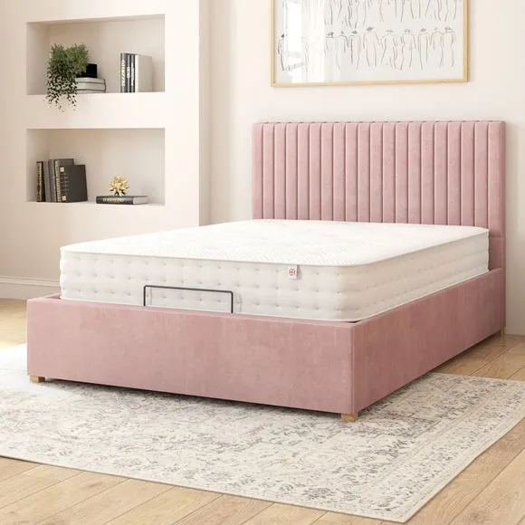 Adjustable Bed with Remote Control - Blush, Velvet