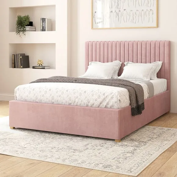 Adjustable Bed with Remote Control - Blush, Velvet image