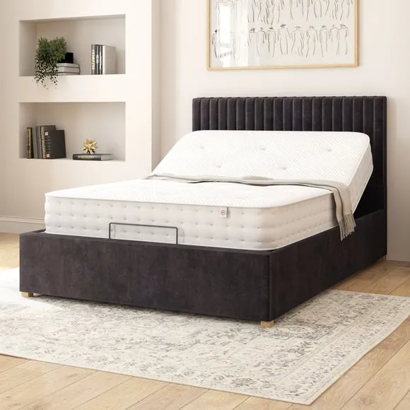 Adjustable Bed with Remote Control - Ebony, Velvet
