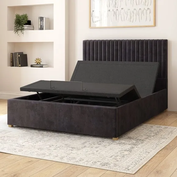 Adjustable Bed with Remote Control - Ebony, Velvet