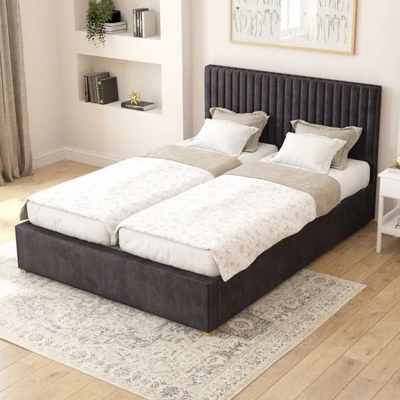Adjustable Bed with Remote Control - Ebony, Velvet