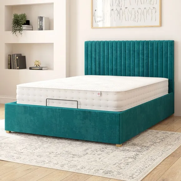 Adjustable Bed with Remote Control - Emerald, Velvet