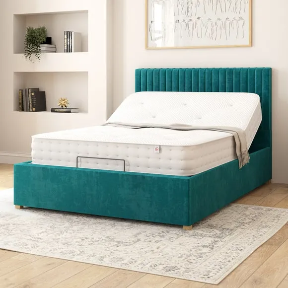 Adjustable Bed with Remote Control - Emerald, Velvet