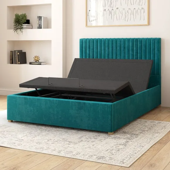 Adjustable Bed with Remote Control - Emerald, Velvet