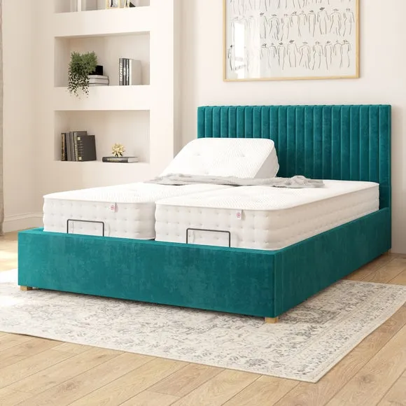 Adjustable Bed with Remote Control - Emerald, Velvet