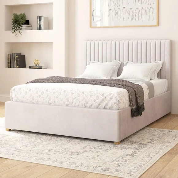 Adjustable Bed with Remote Control - Light Silver, Velvet