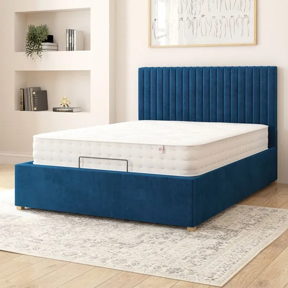 Adjustable Bed with Remote Control - Navy, Velvet