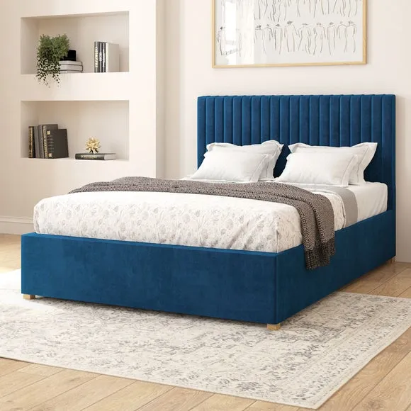Adjustable Bed with Remote Control - Navy, Velvet