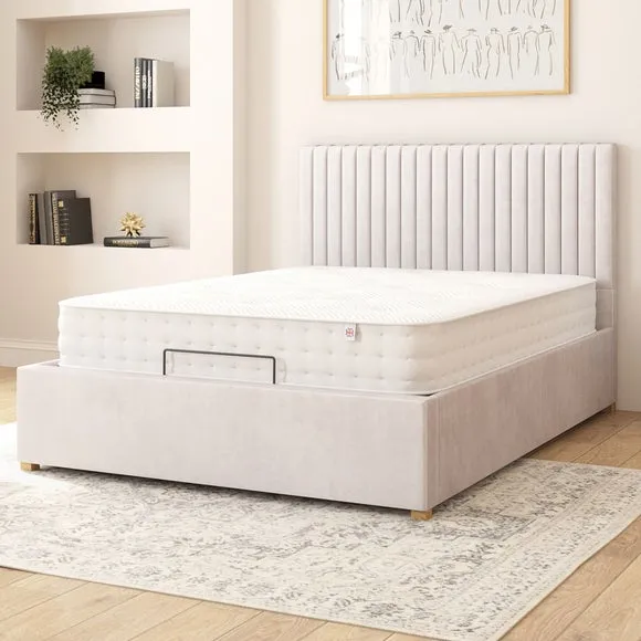 Adjustable Bed with Remote Control - Silver, Velvet