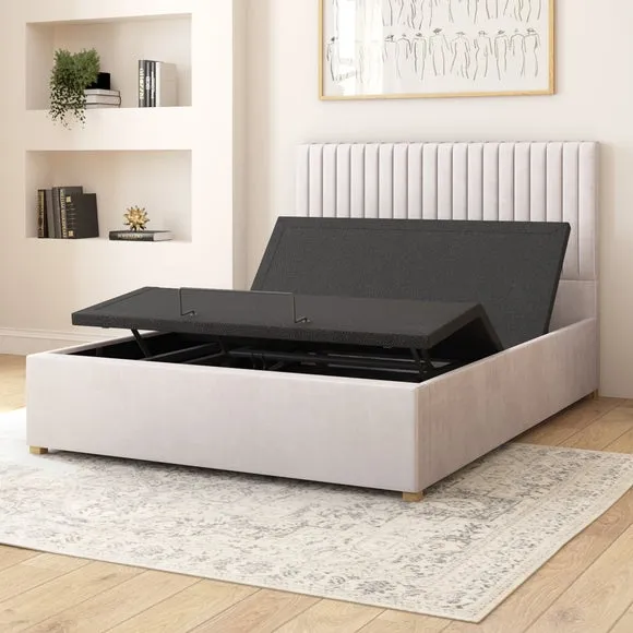Adjustable Bed with Remote Control - Silver, Velvet