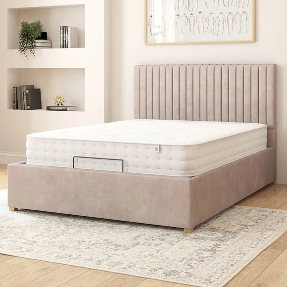 Adjustable Bed with Remote Control - Silver, Velvet