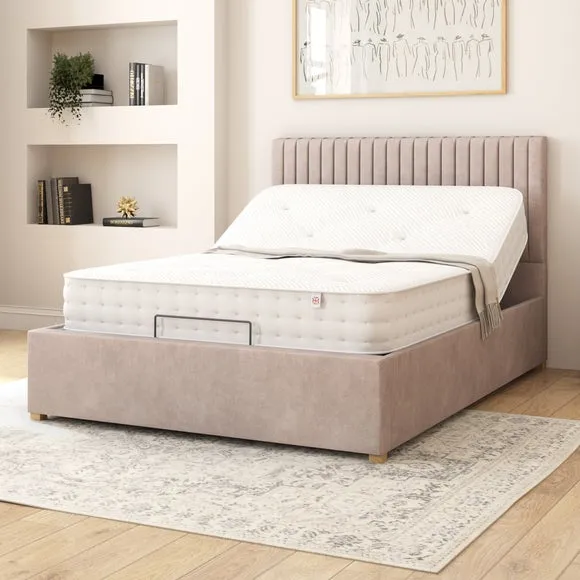 Adjustable Bed with Remote Control - Silver, Velvet