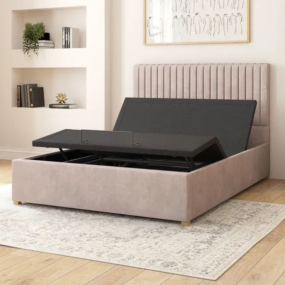 Adjustable Bed with Remote Control - Silver, Velvet