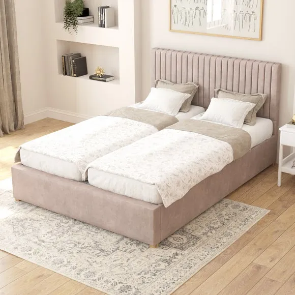 Adjustable Bed with Remote Control - Silver, Velvet