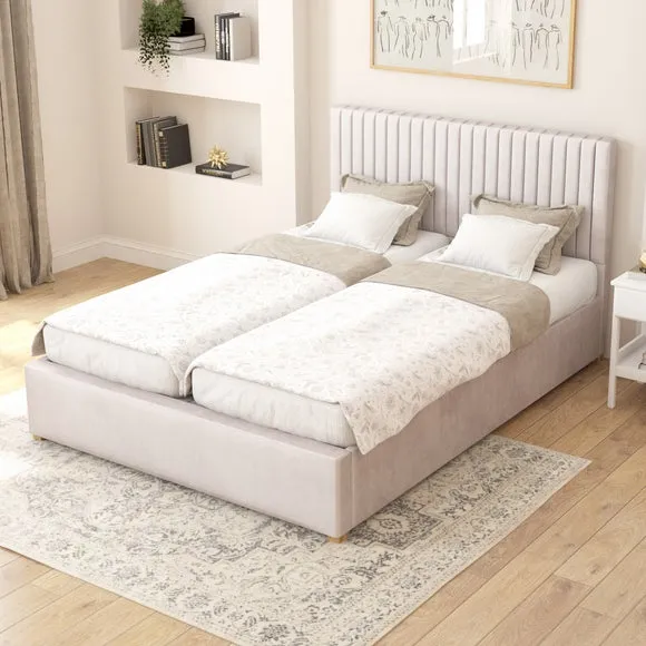 Adjustable Bed with Remote Control - Silver, Velvet