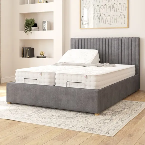Adjustable Bed with Remote Control - Steel, Velvet