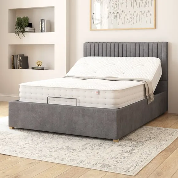 Adjustable Bed with Remote Control - Steel, Velvet