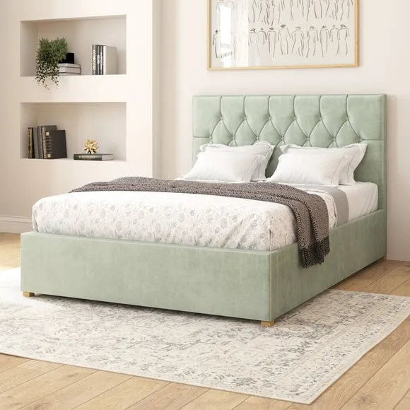 Adjustable Bed with Remote - Duck Egg, Velvet