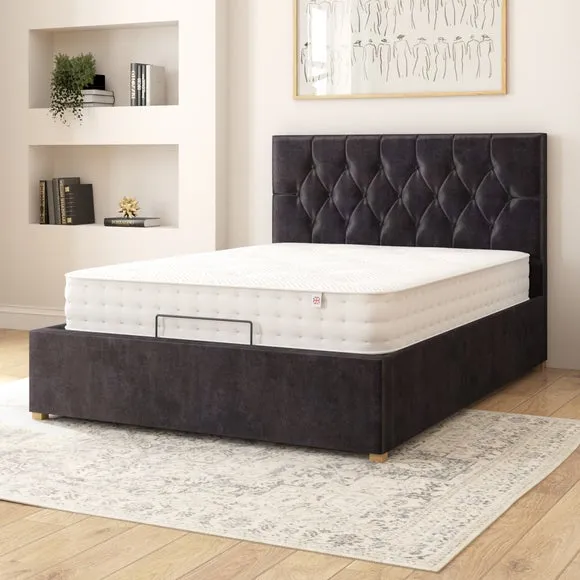 Adjustable Bed with Remote - Ebony, Velvet