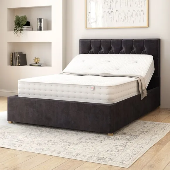 Adjustable Bed with Remote - Ebony, Velvet