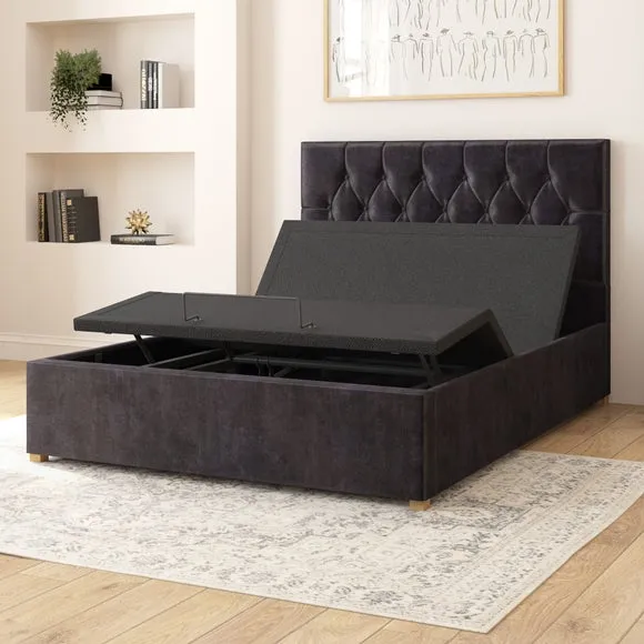 Adjustable Bed with Remote - Ebony, Velvet