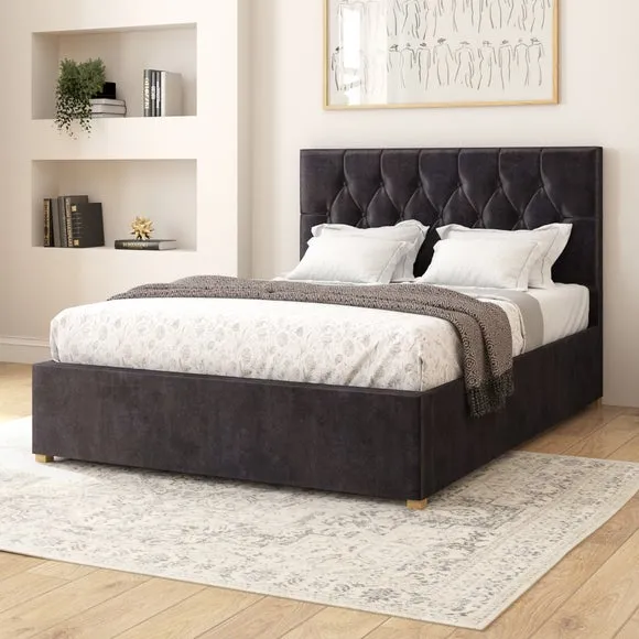 Adjustable Bed with Remote - Ebony, Velvet