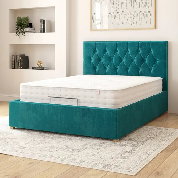 Adjustable Bed with Remote - Emerald, Velvet