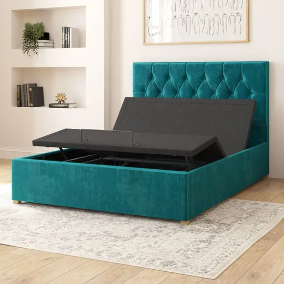 Adjustable Bed with Remote - Emerald, Velvet