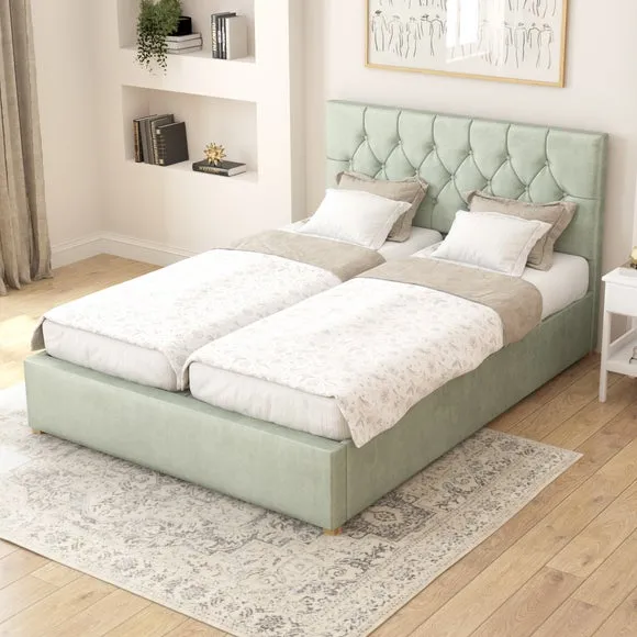 Adjustable Bed with Remote - Green, Velvet