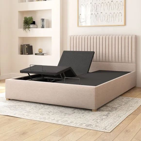 Adjustable Bed with Remote - Natural, Fabric