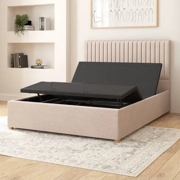 Adjustable Bed with Remote - Natural, Fabric
