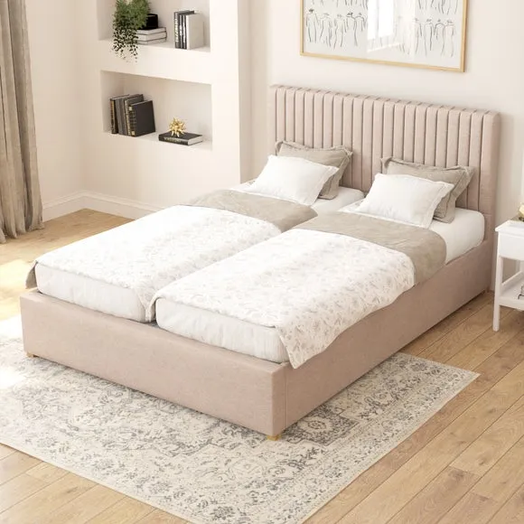Adjustable Bed with Remote - Natural, Fabric