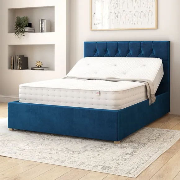 Adjustable Bed with Remote - Navy, Velvet