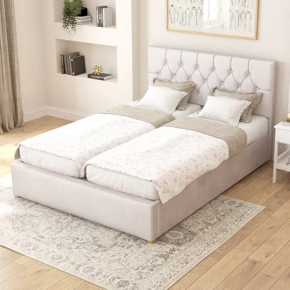 Adjustable Bed with Remote - Silver, Velvet