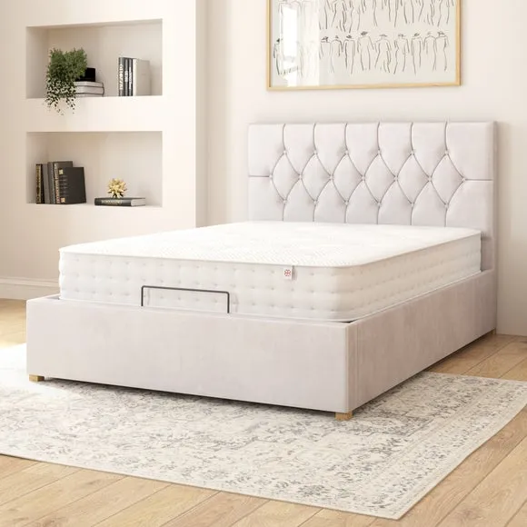 Adjustable Bed with Remote - Silver, Velvet