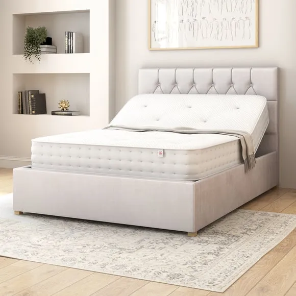 Adjustable Bed with Remote - Silver, Velvet
