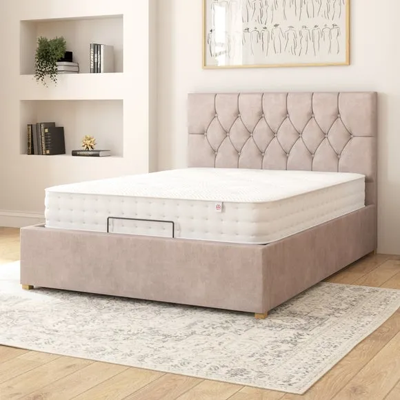 Adjustable Bed with Remote - Silver, Velvet