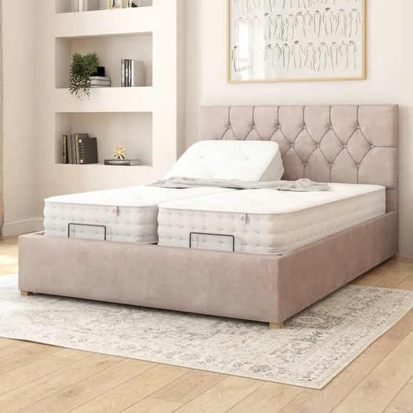 Adjustable Bed with Remote - Silver, Velvet